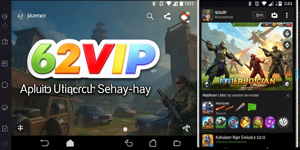 Tampilan aplikasi 62VIP yang sederhana dan fungsional untuk aktivitas sehari-hari.