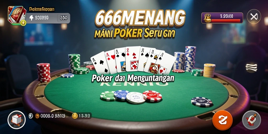 Tampilan permainan Poker yang menarik dan menantang di 666MENANG.