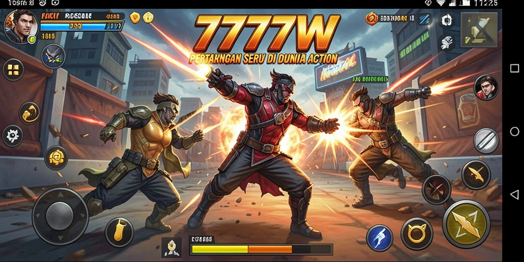 Gameplay seru dan mendebarkan di 7777W dengan berbagai karakter.