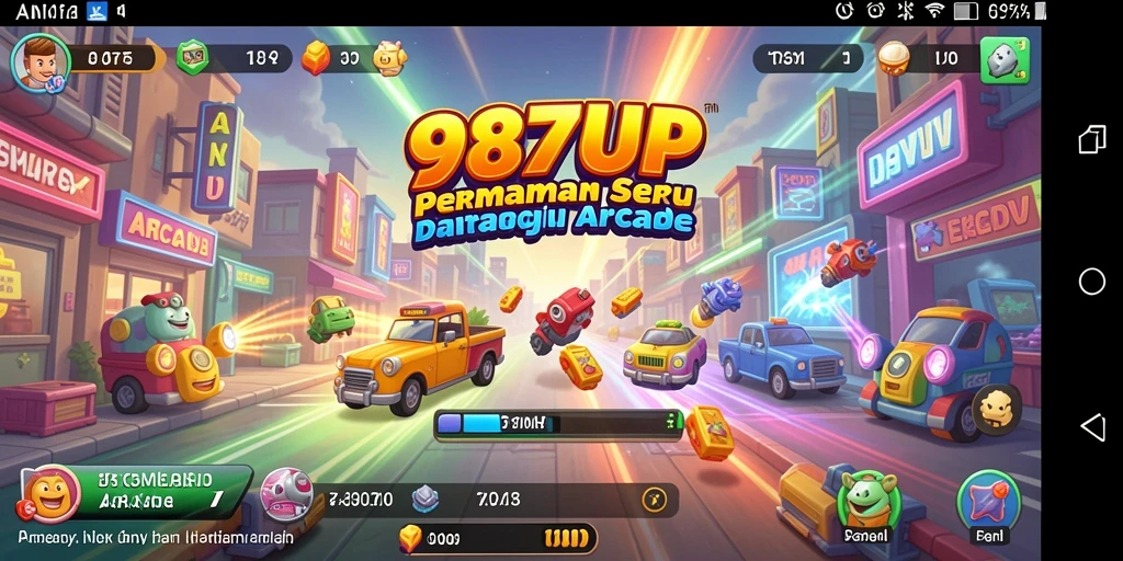 Tampilan Gameplay menegangkan dalam permainan Arcade 987UP.