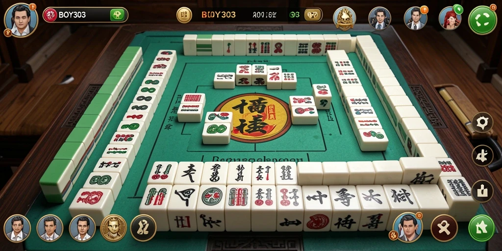 Tangkapan layar gameplay BOY303 menunjukkan papan Mahjong yang berwarna-warni dan menantang.