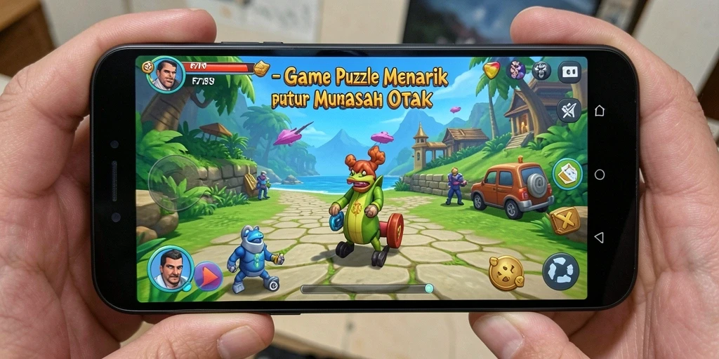 Tampilan gameplay F7F7 yang penuh warna dan menantang.
