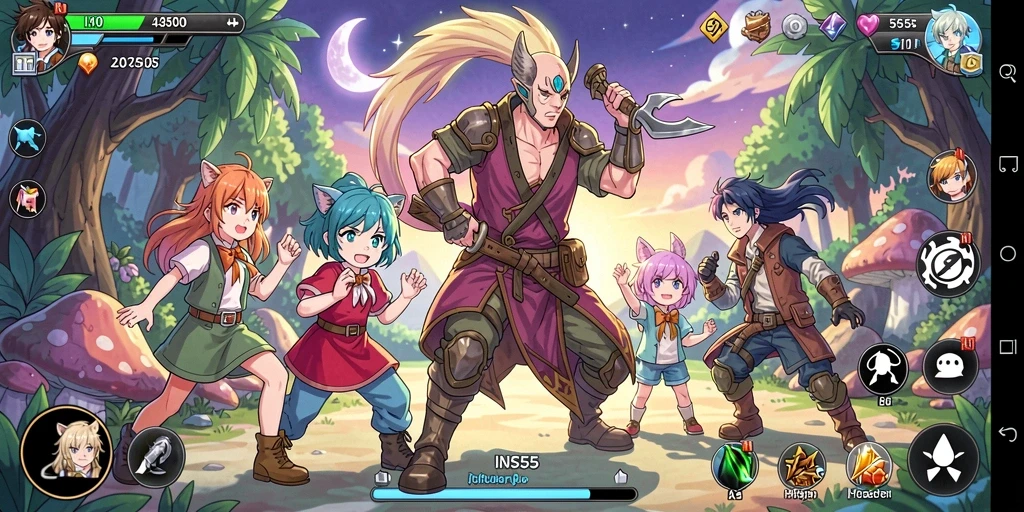 Tampilan gameplay yang memukau dan karakter Anime yang memikat.