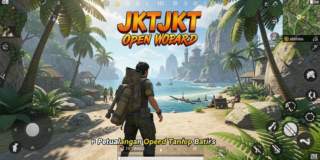 Screenshot gameplay JKTJKT menampilkan pemandangan menakjubkan ketika menjelajahi dunia Open World.