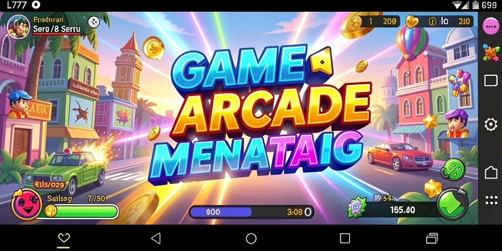 Screenshot L777 menampilkan gameplay seru dari tantangan Arcade.