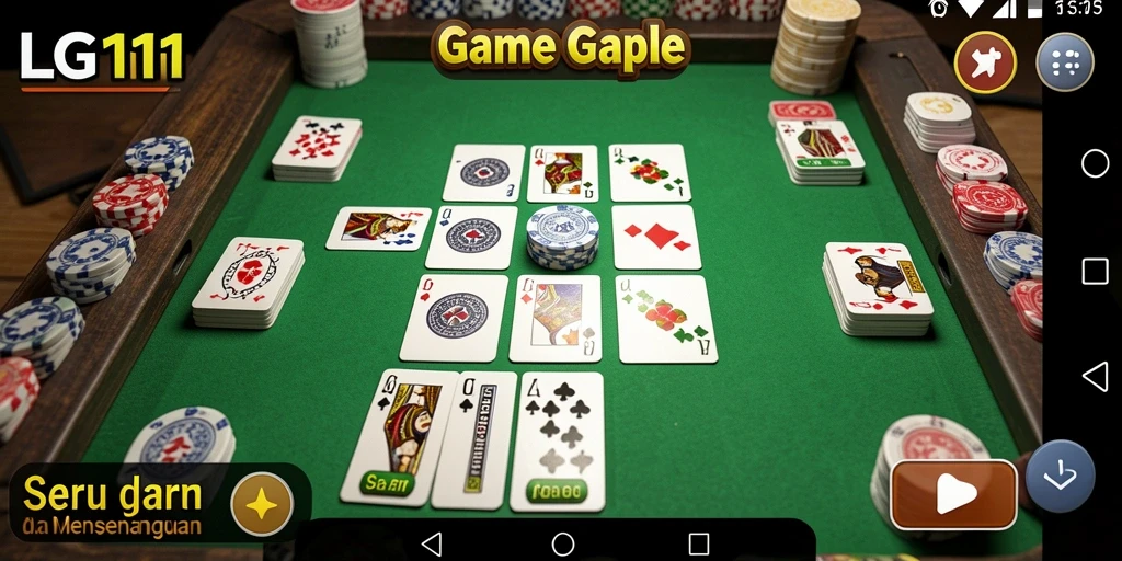 Tampilan screenshot dari gameplay seru Gaple di LG111.