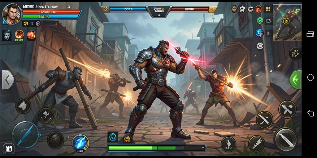 Tangkapan layar gameplay ME355 yang menunjukkan aksi pertarungan seru.