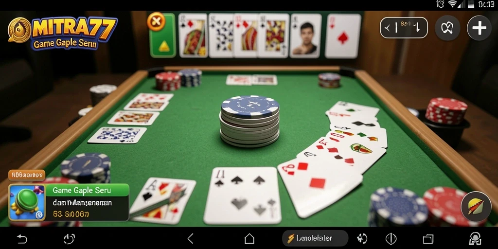 Tampilan menarik gameplay Gaple di MITRA77.