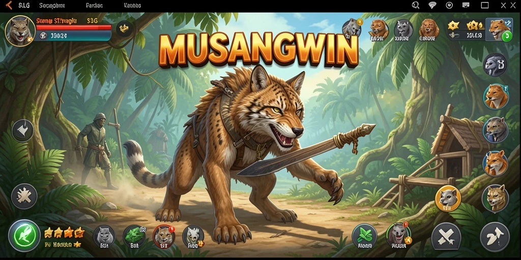 Tampilan menarik dari gameplay strategis dalam MUSANGWIN.