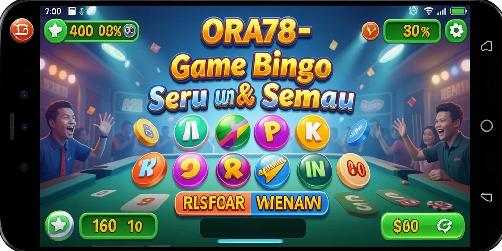 Tampilan gameplay ORA78 yang penuh warna dan interaktif.