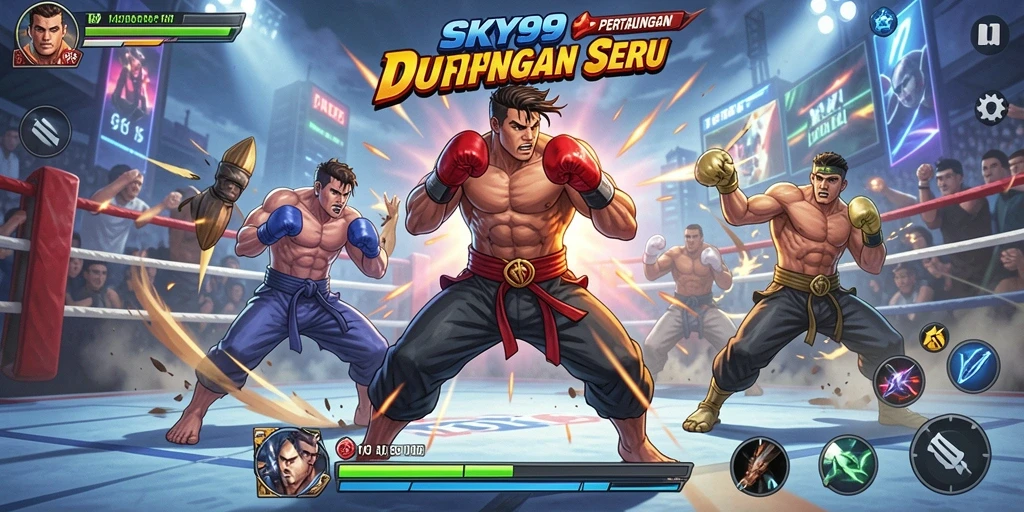 Tampilan gameplay seru di dalam arena Fighting SKY99.