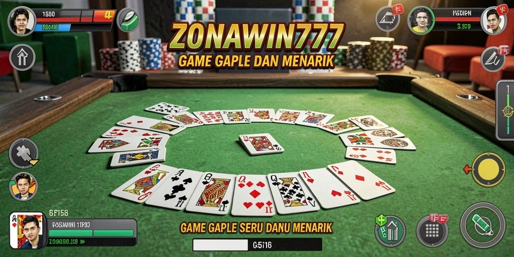 Tampilan gameplay seru dari ZONAWIN777 saat bermain Gaple.